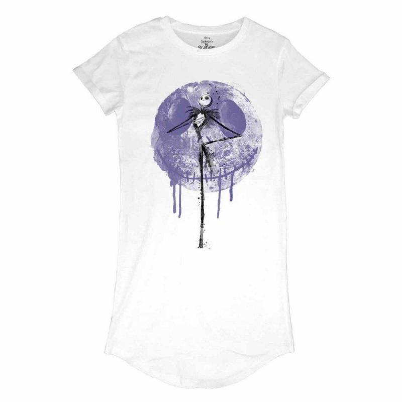 Nightmare Before Christmas - Moon Drip TShirtKleid, für Damen, Weiss, Größe XXL von Nightmare Before Christmas