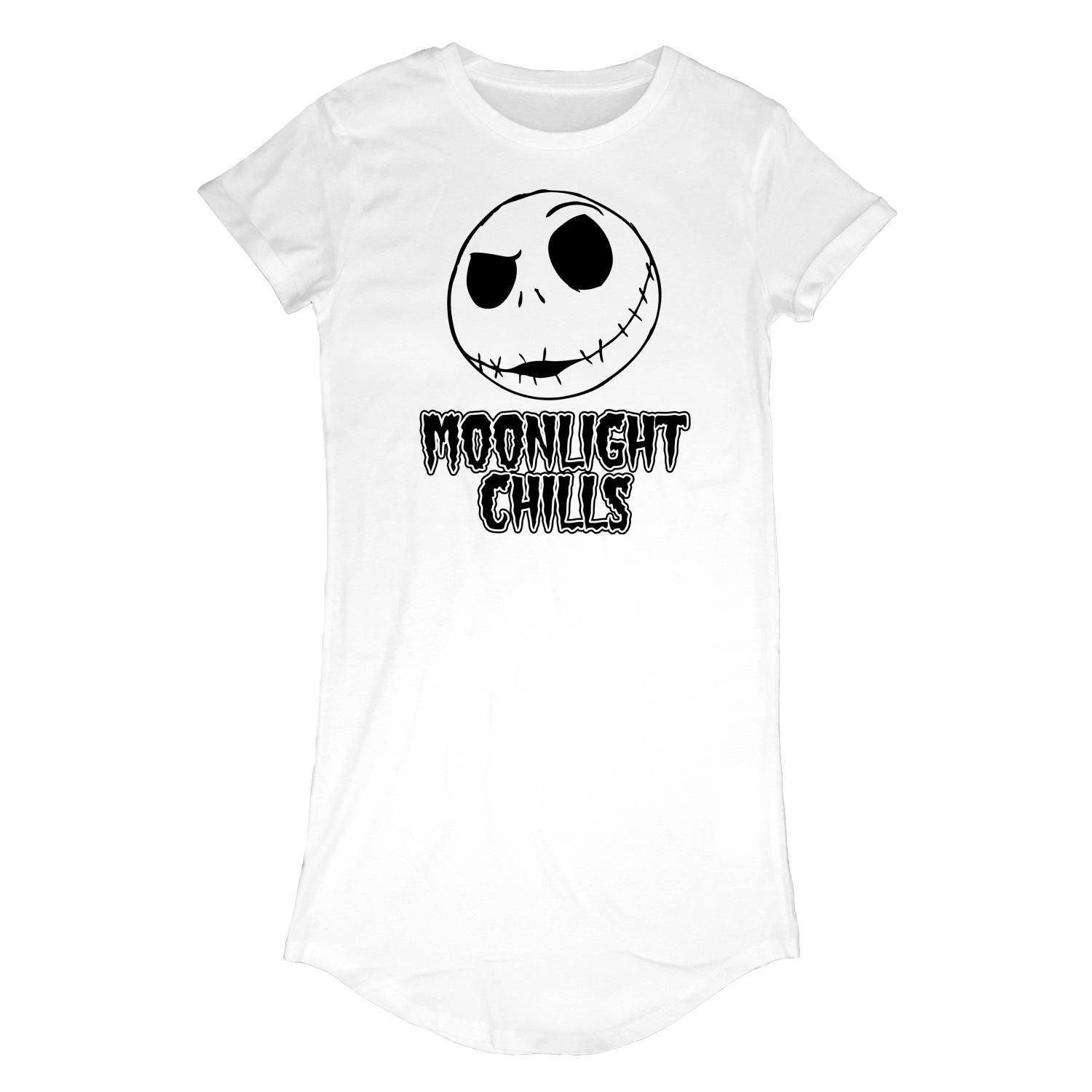 Nightmare Before Christmas - Moonlight Chills TShirtKleid, für Damen, Weiss, Größe M von Nightmare Before Christmas