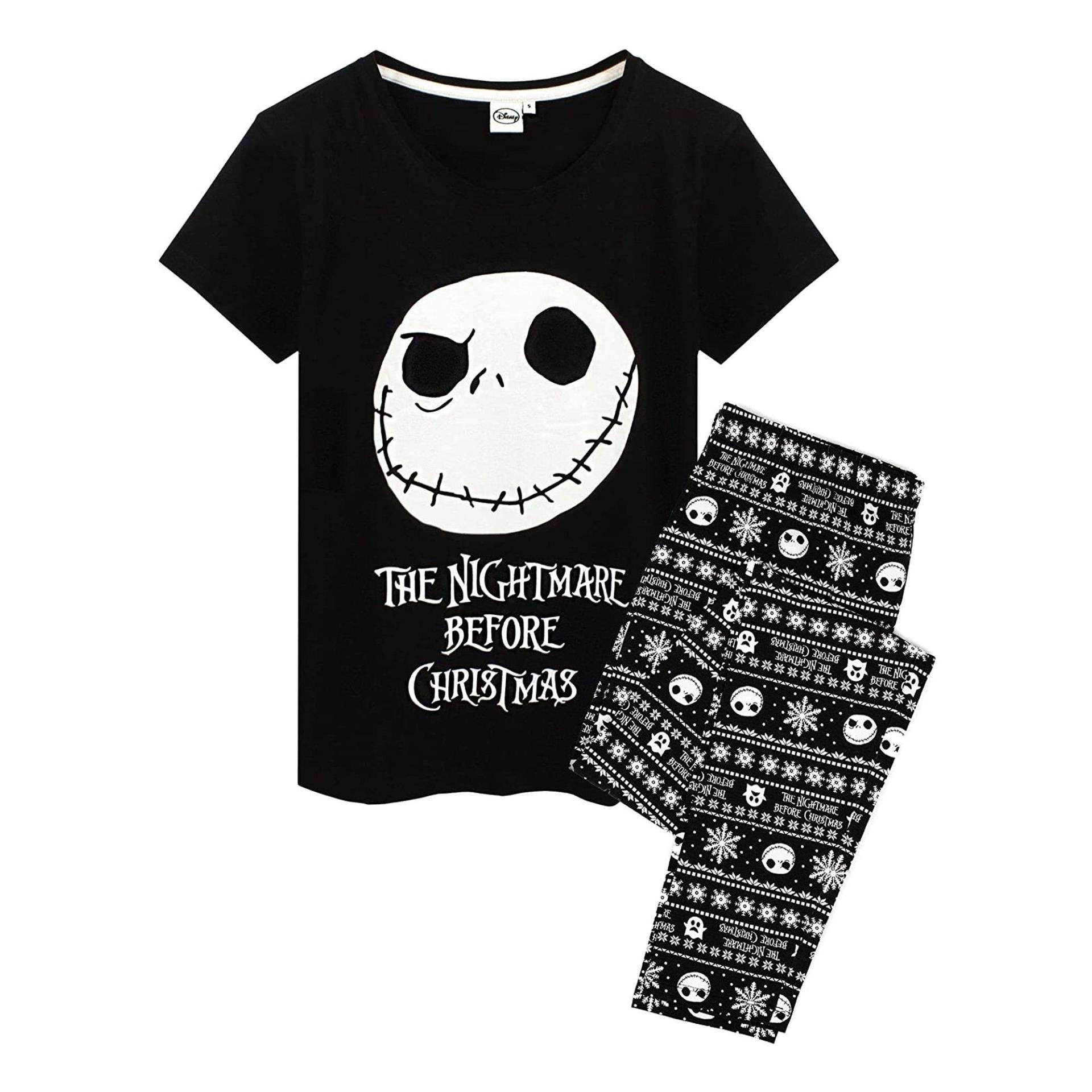 Nightmare Before Christmas - Schlafanzug mit langer Hose, 140, Weiss von Nightmare Before Christmas