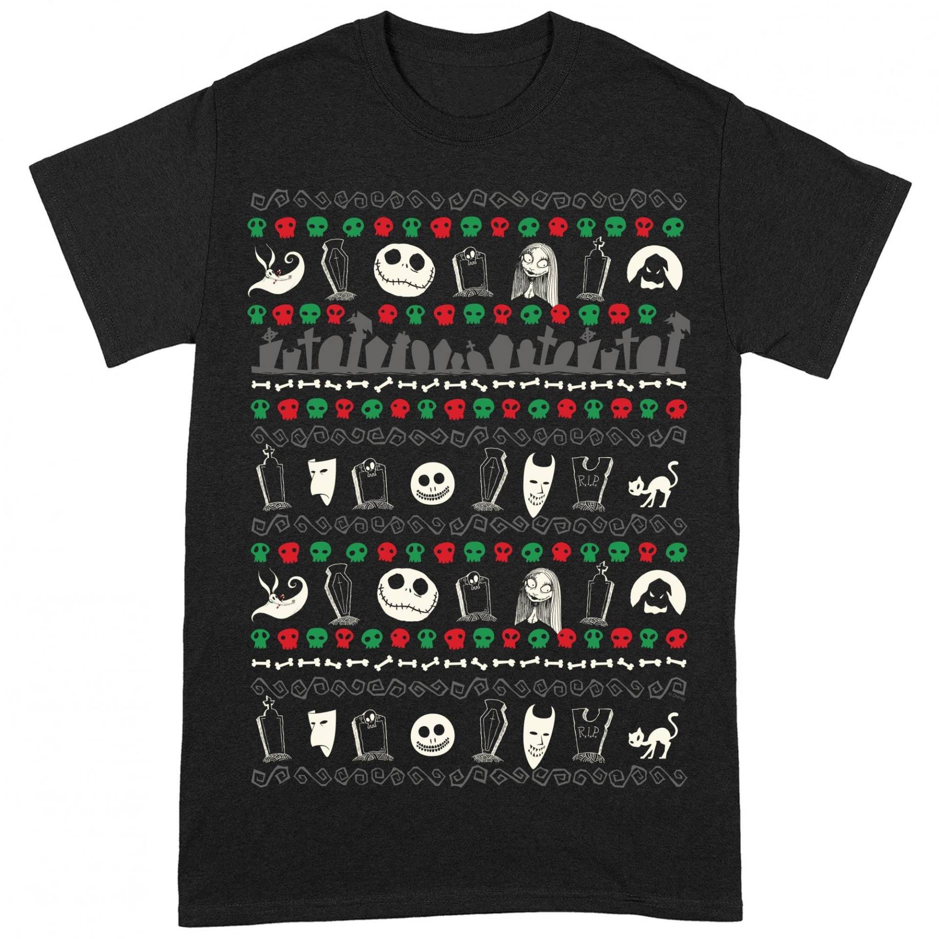 Nightmare Before Christmas - The Festive Icons TShirt, für Herren, Schwarz, Größe XL von Nightmare Before Christmas