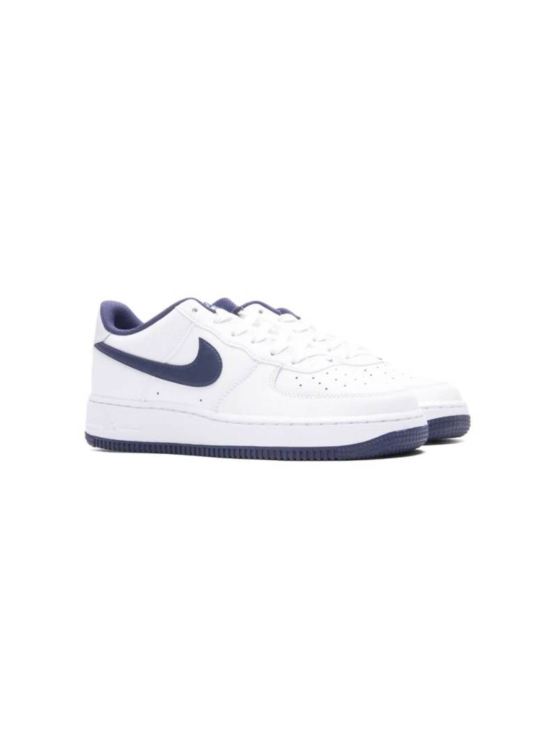 Nike Kids Air Force 1 "Navy Swoosh" sneakers - White von Nike Kids