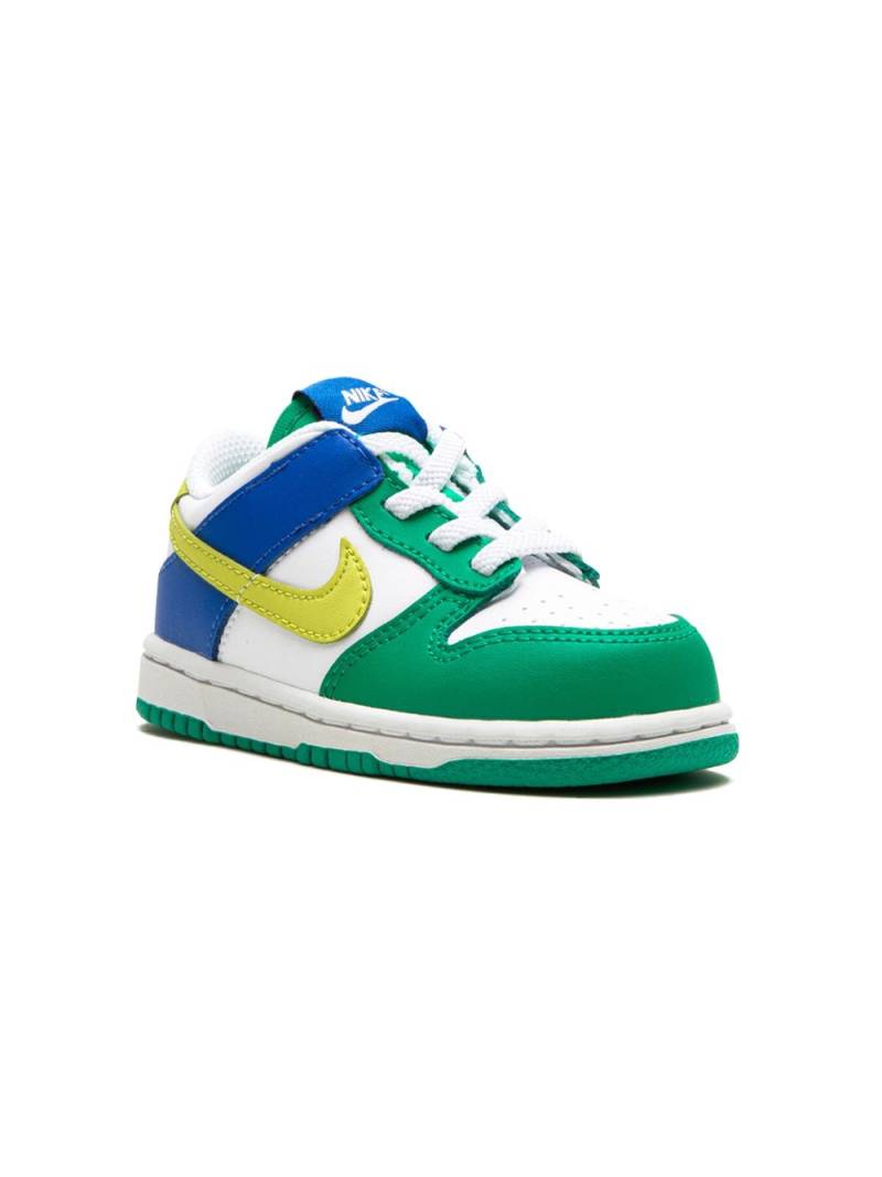 Nike Kids Dunk Low "Green/Blue" sneakers - White von Nike Kids