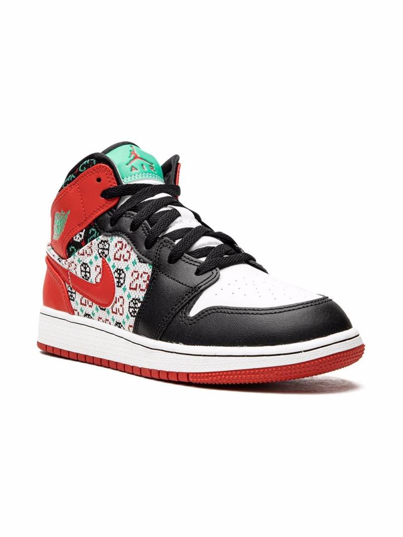 Nike Kids Jordan 1 Mid "Ugly Christmas Sweater" sneakers - White von Nike Kids