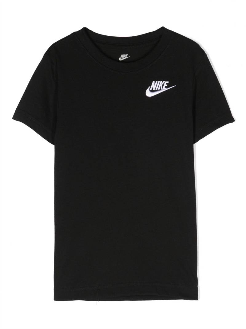 Nike Kids logo-embroidery crew-neck T-shirt - Black von Nike Kids