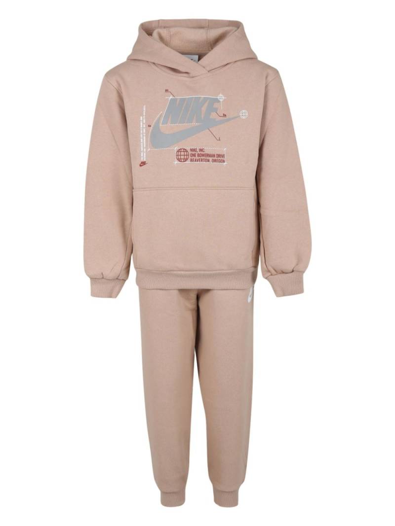 Nike Kids logo-print cotton-blend tracksuit set - Neutrals von Nike Kids