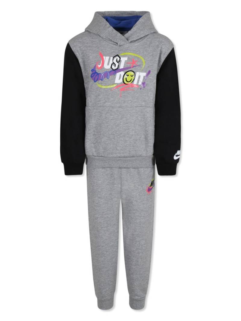 Nike Kids logo-print cotton tracksuit set - Grey von Nike Kids