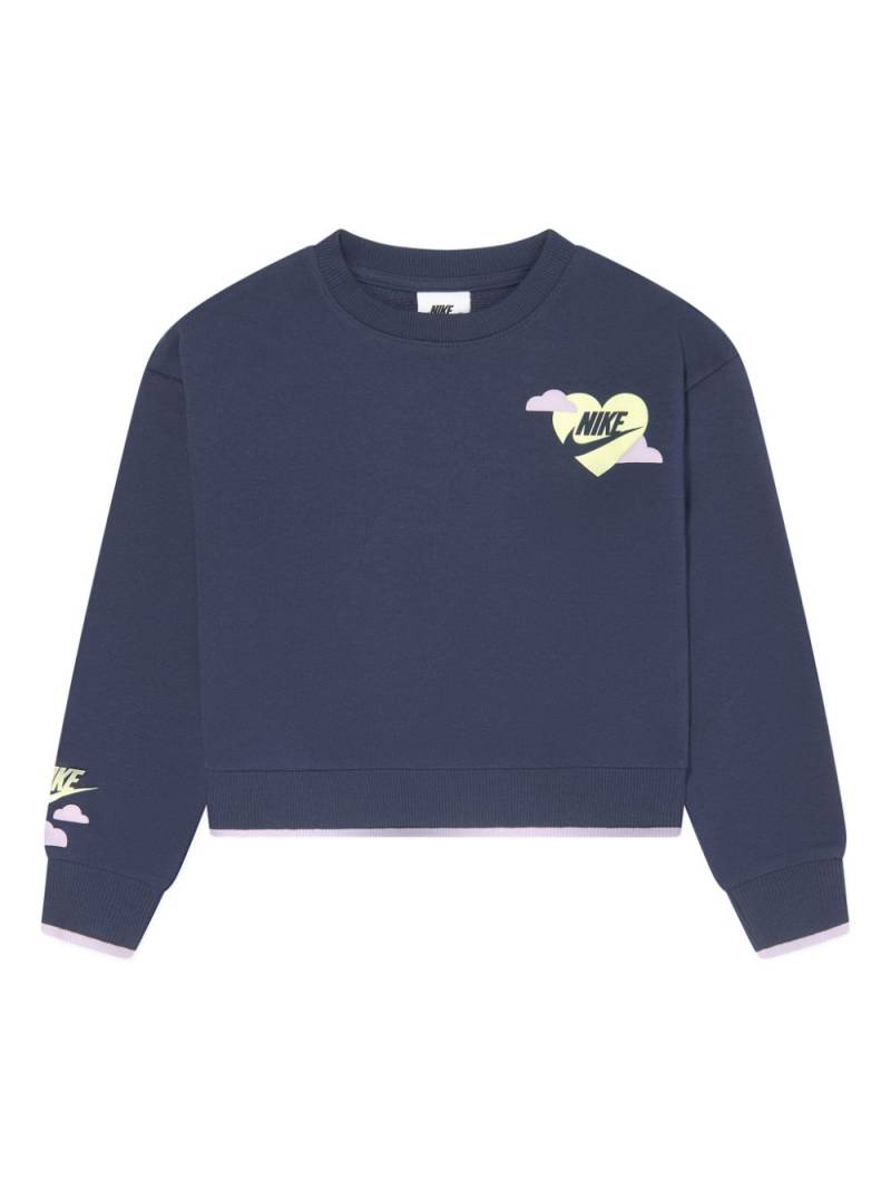 Nike Kids logo-print drop-shoulder sweatshirt - Blue von Nike Kids