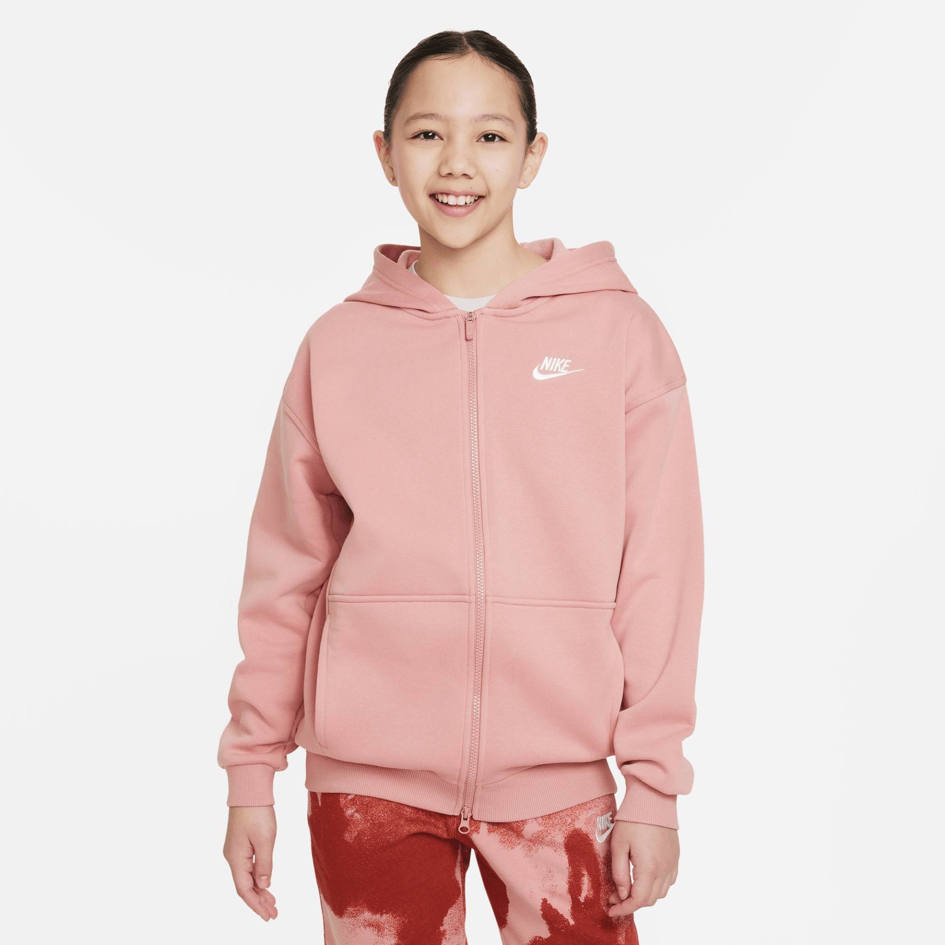 Nike Sportswear Kapuzensweatjacke »CLUB FLEECE BIG KIDS' (GIRLS') OVERSIZED FULL-ZIP HOODIE« von Nike Sportswear