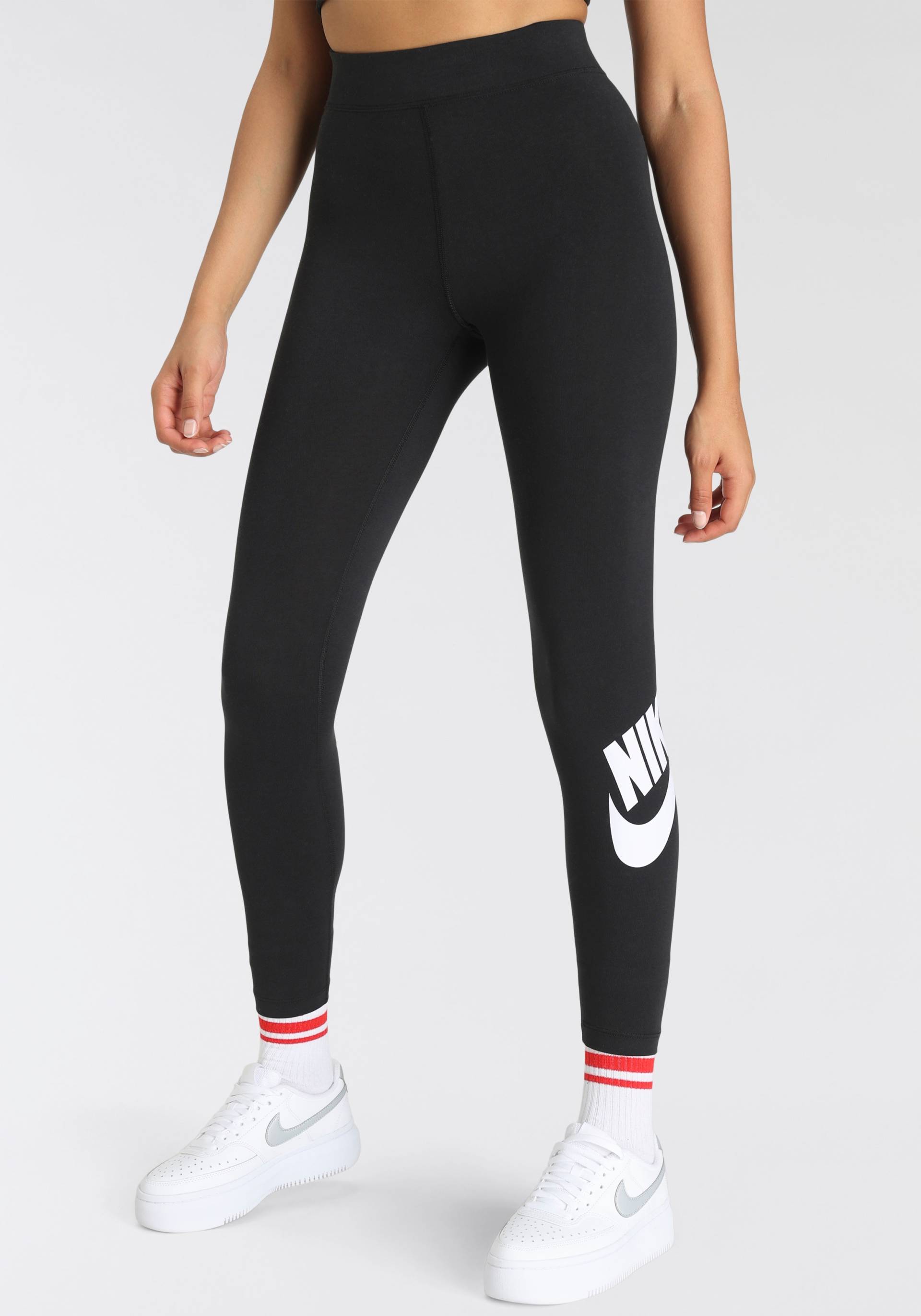 Nike Sportswear Leggings »Essential Women's High-Waisted Graphic Leggings«, Schweissableitende High Waist Sportleggings mit Logo von Nike Sportswear