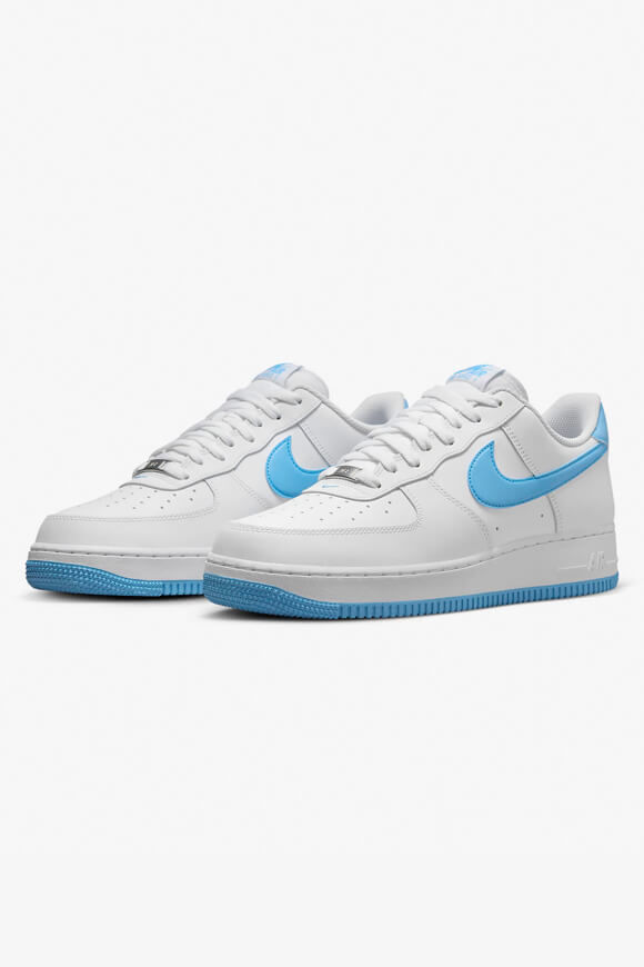 Nike Air Force 1 '07 Sneaker | White + Aquarius Blue | Herren  | EU38.5 von Nike