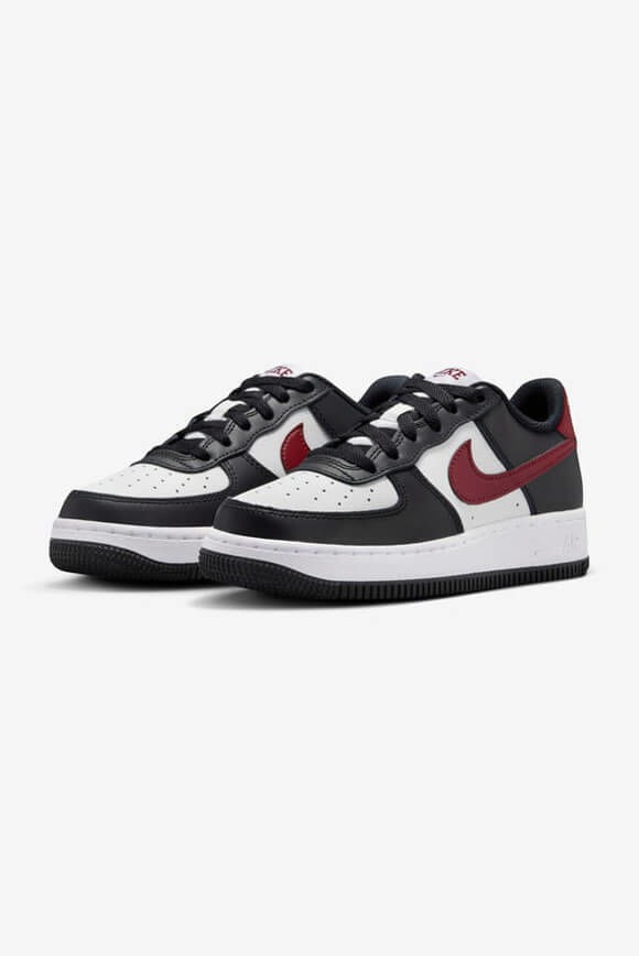 Nike Air Force 1 Sneaker | Black + Summit White + Dark Team Red | Jungen  | EU35.5 von Nike