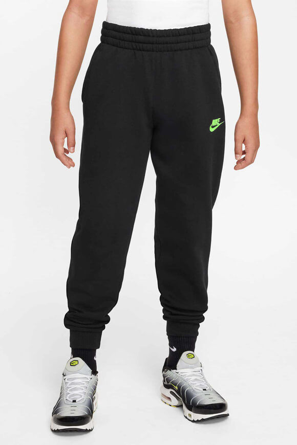 Nike Club Fleece Sweathose | Black + Lime | Jungen  | M von Nike