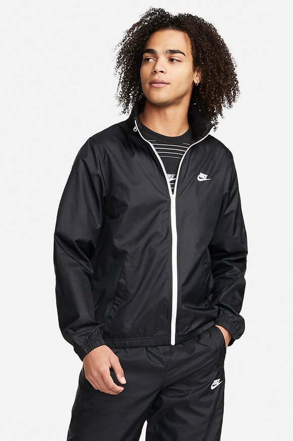 Nike Club Trainingsjacke | Black + White | Herren  | L von Nike