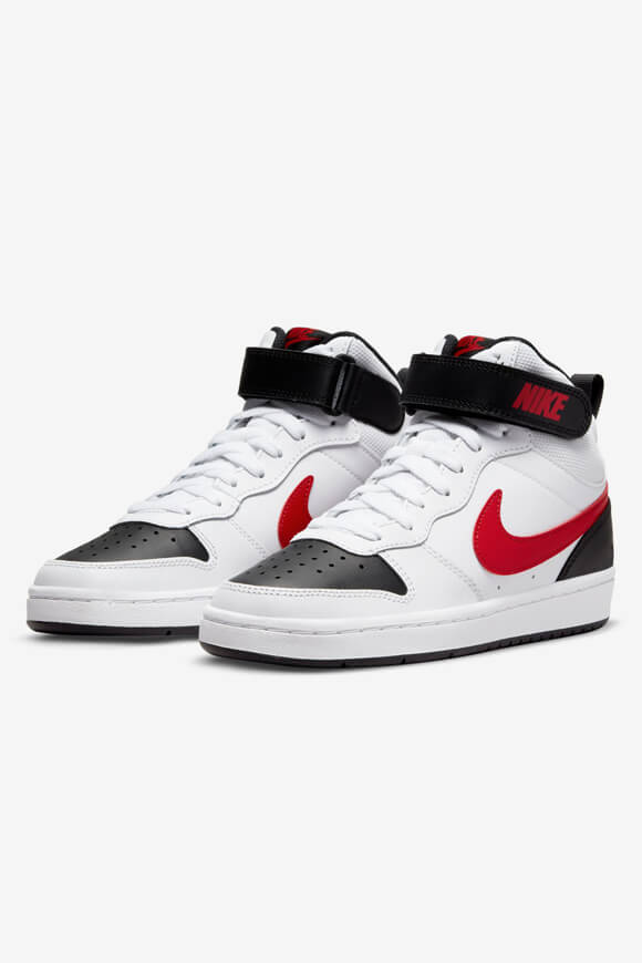 Nike Court Borough 2 Sneaker | White + University Red + Black | Jungen  | EU36 von Nike