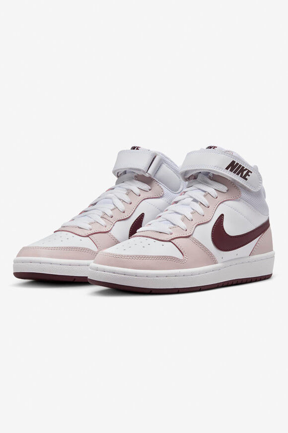 Nike Court Borough 2 Sneaker | White + Platinum Violet + Burgundy Crush | Jungen  | EU36.5 von Nike