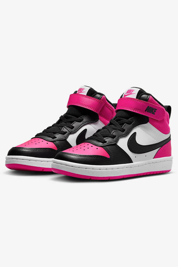 Nike Court Borough Mid 2 Kids Sneaker | White + Black + Fierce Pink | Mädchen  | EU30 von Nike