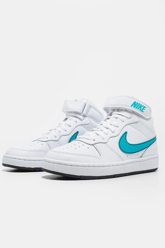 Nike Court Borough Mid 2 Sneaker | White + Aquamarine + Black | Mädchen  | EU36 von Nike