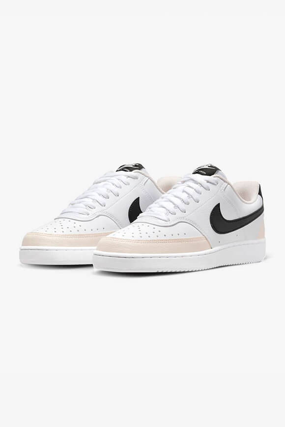 Nike Court Vision Sneaker | White + Black + Light Soft Pink | Damen  | EU36.5 von Nike