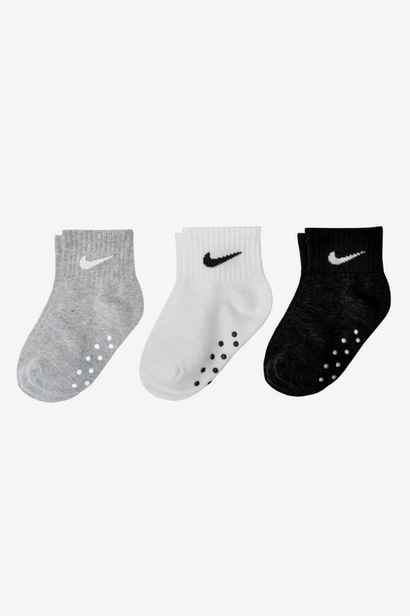 Nike Dreierpack Baby Socken | Grau meliert + Weiss + Schwarz | Jungen  | EU18-23 von Nike