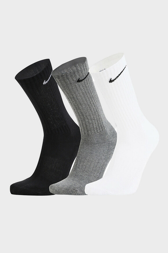 Nike Dreierpack Socken | Schwarz + Weiss + Grau meliert | Herren  | EU46-50 von Nike