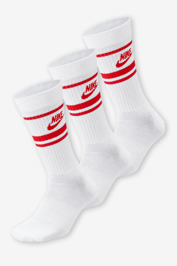 Nike Dreierpack Socken | Weiss + Universitätsrot | unisex  | EU42-46 von Nike