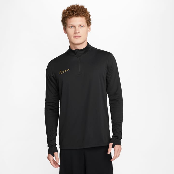 Nike Dri-FIT Football Oberteil mit Halbreißverschluss Academy Langarmshirt schwarz von Nike