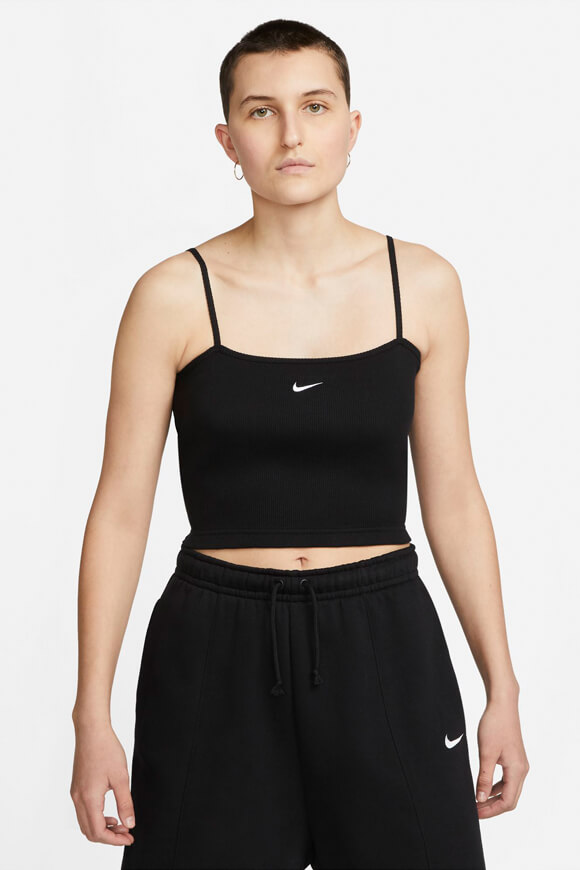 Nike Geripptes Crop Trägertop | Schwarz | Damen  | L von Nike