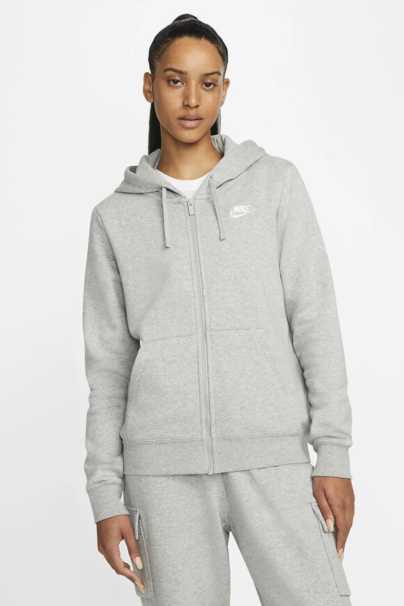 Nike Kapuzensweatjacke | Hellgrau meliert | Damen  | XS von Nike