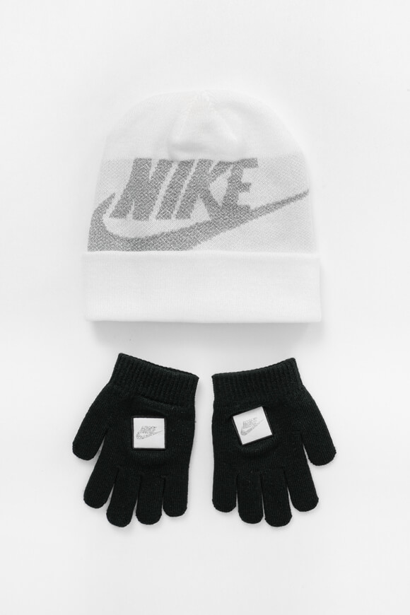 Nike Kids Set: Beanie und Handschuhe | Weiss + Schwarz | Jungen  | Einheitsgroesse von Nike