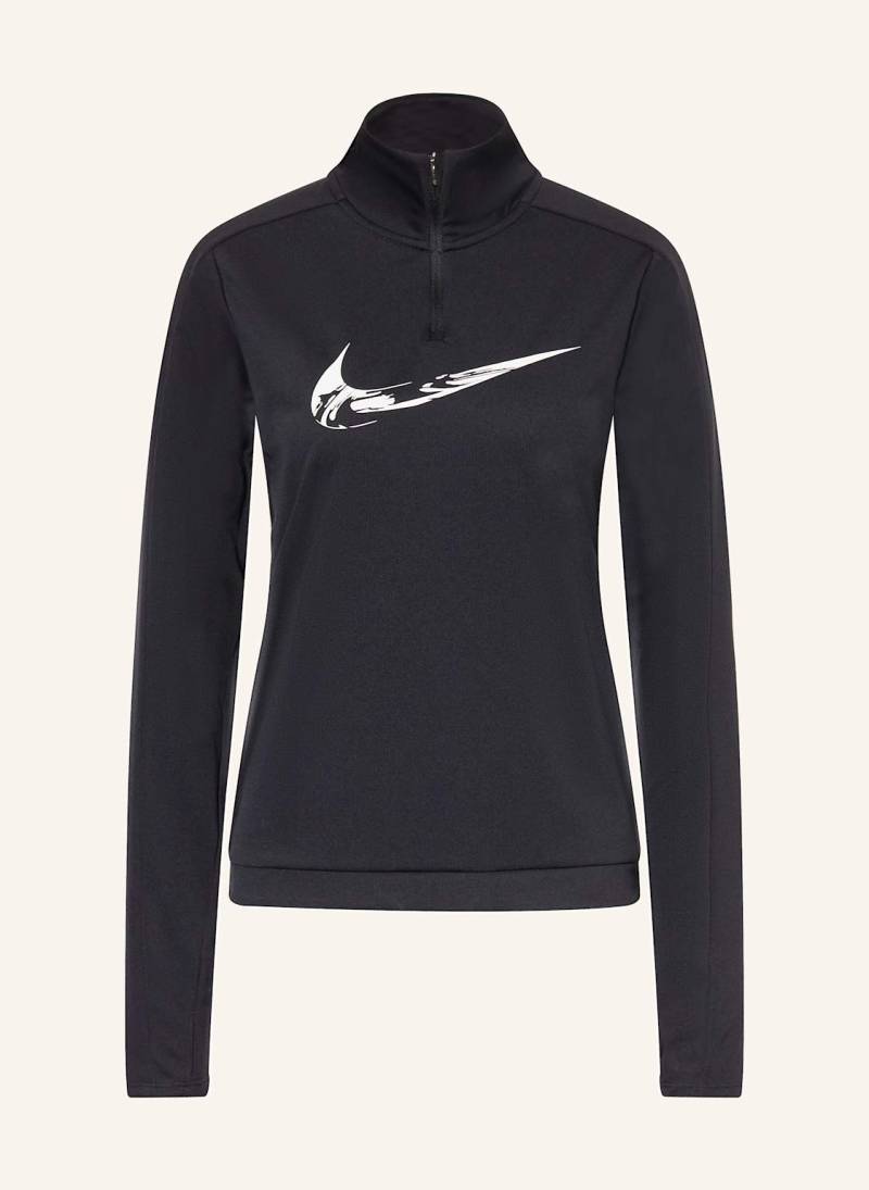 Nike Laufshirt Swoosh schwarz Nike Laufshirt Swoosh schwarz von Nike