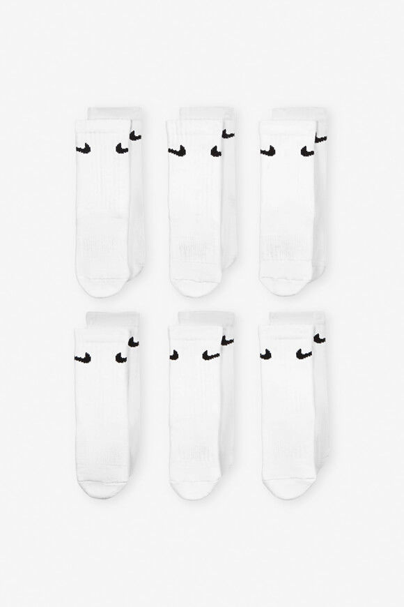 Nike Performance Basics Sechserpack Kids Socken | White | Jungen  | EU23.5-27 von Nike