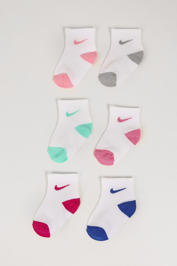 Nike Sechserpack Baby Socken | Weiss + Blau + Grau + Rosa + Mint | Baby  | EU15 von Nike