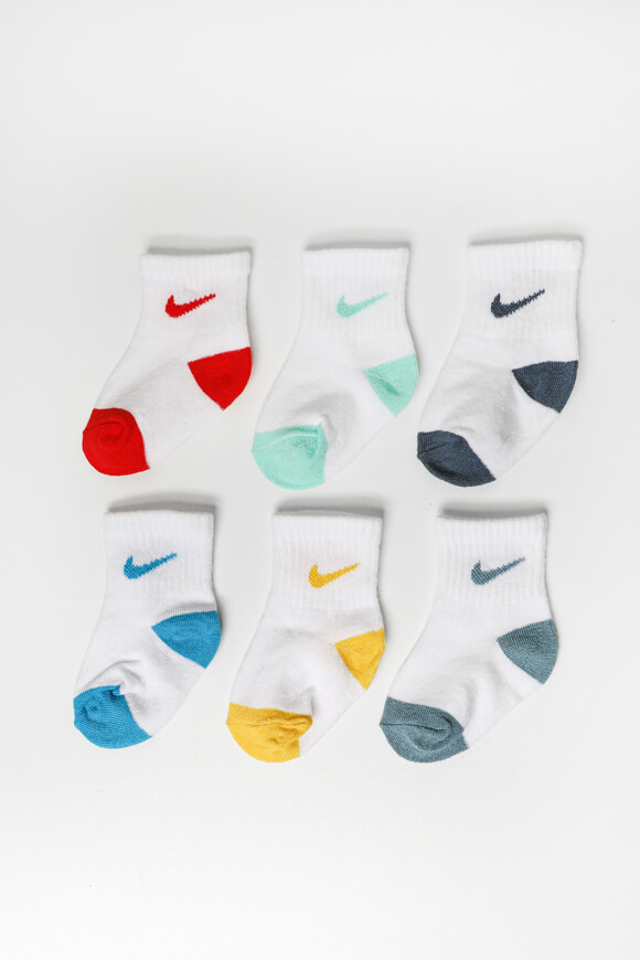 Nike Sechserpack Baby Socken | Weiss + Rot + Grün + Anthrazit + Blau + Gelb_1 | Baby  | EU15 von Nike