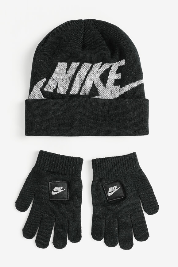 Nike Set: Beanie und Handschuhe | Schwarz + Silber | Jungen  | Einheitsgroesse von Nike