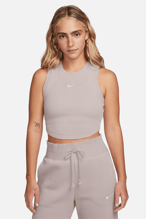 Nike Sportswear Chill Knit Geripptes Crop Tanktop | Platinum Violet + Sail | Damen  | XS von Nike