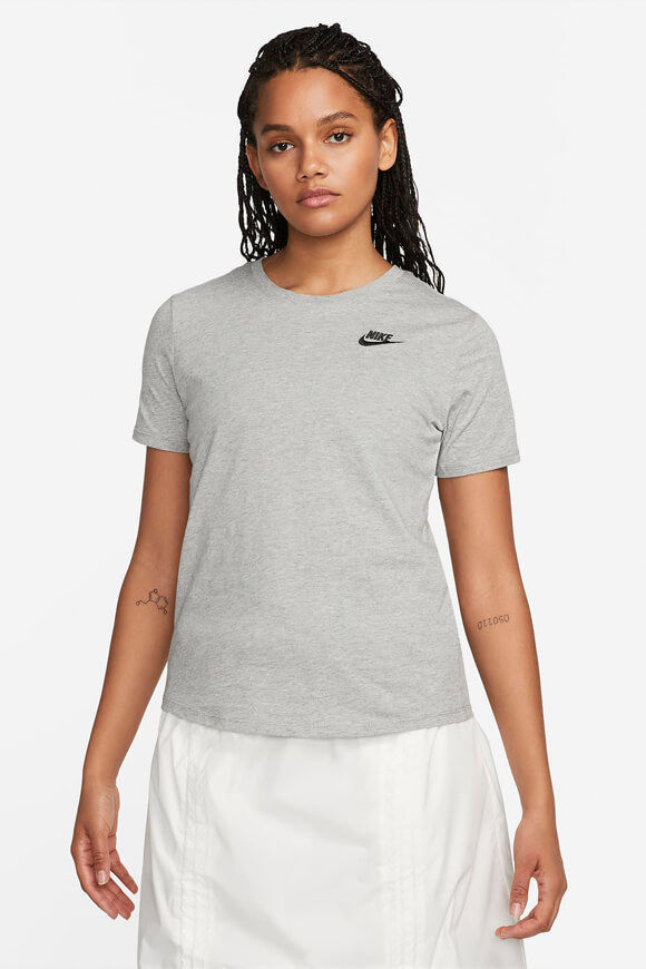 Nike Sportswear Club Essentials T-Shirt | Grey Heather | Damen  | L von Nike