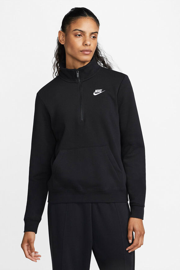 Nike Sportswear Club Fleece Sweatshirt | Black + White | Damen  | L von Nike