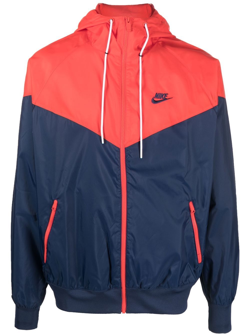 Nike embroidered-logo zip-up hooded jacket - Blue von Nike