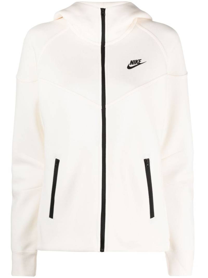 Nike logo-print zip-fastening hoodie - Neutrals von Nike