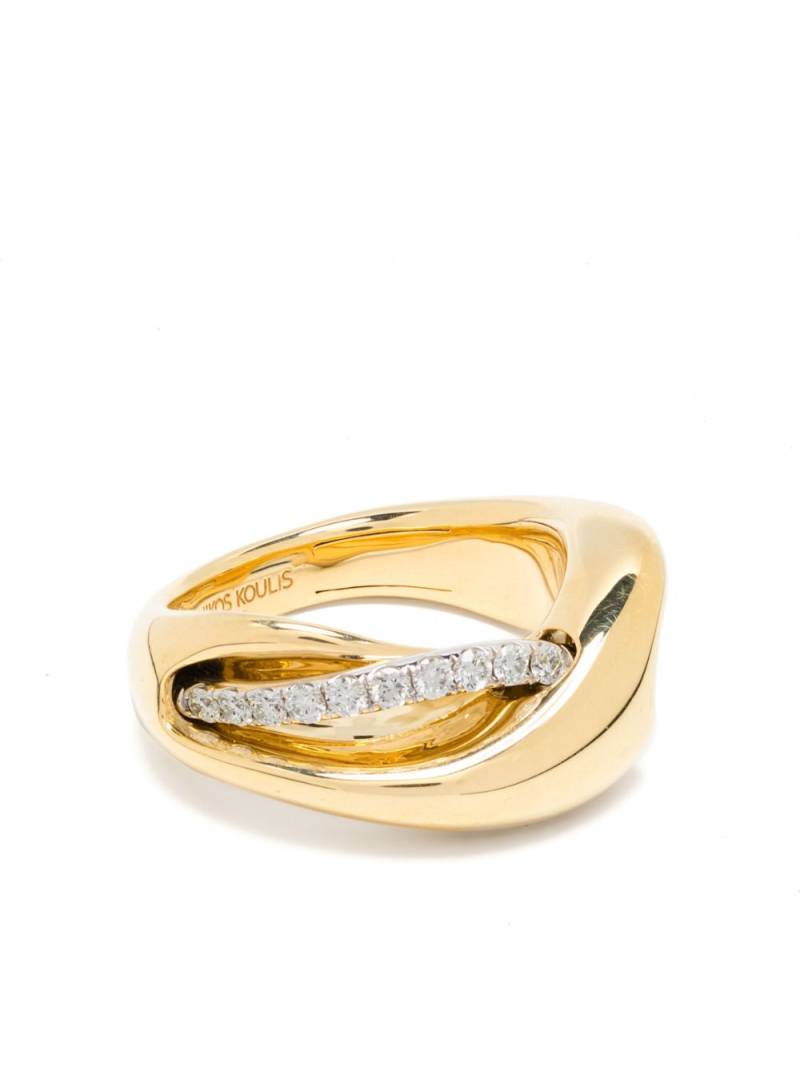 Nikos Koulis 18kt yellow gold Interwoven diamond ring von Nikos Koulis