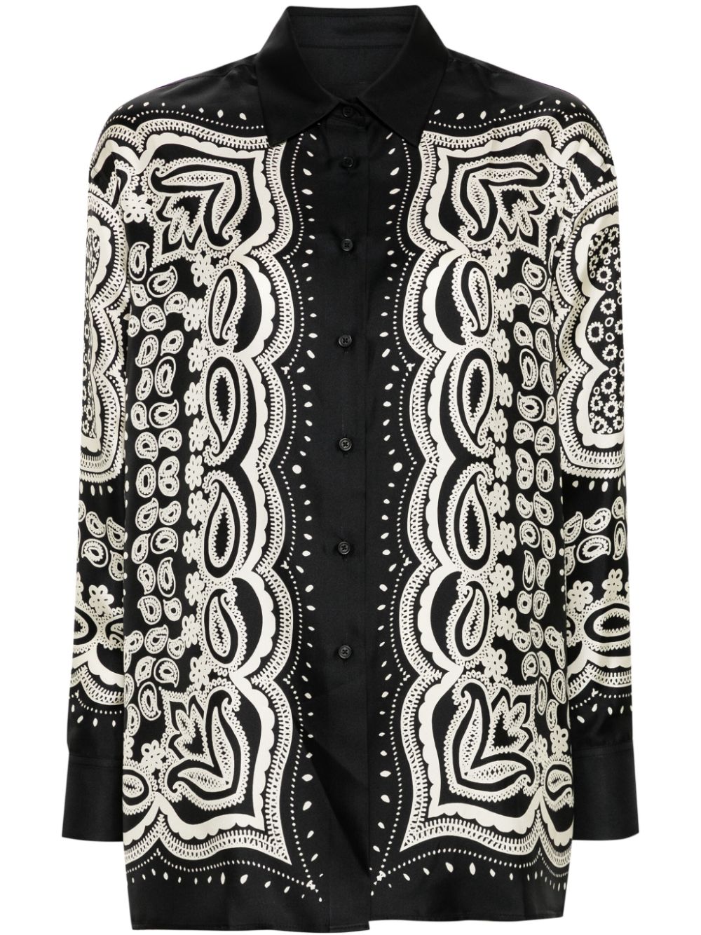 Nili Lotan Alfie bandana-print silk shirt - Black von Nili Lotan