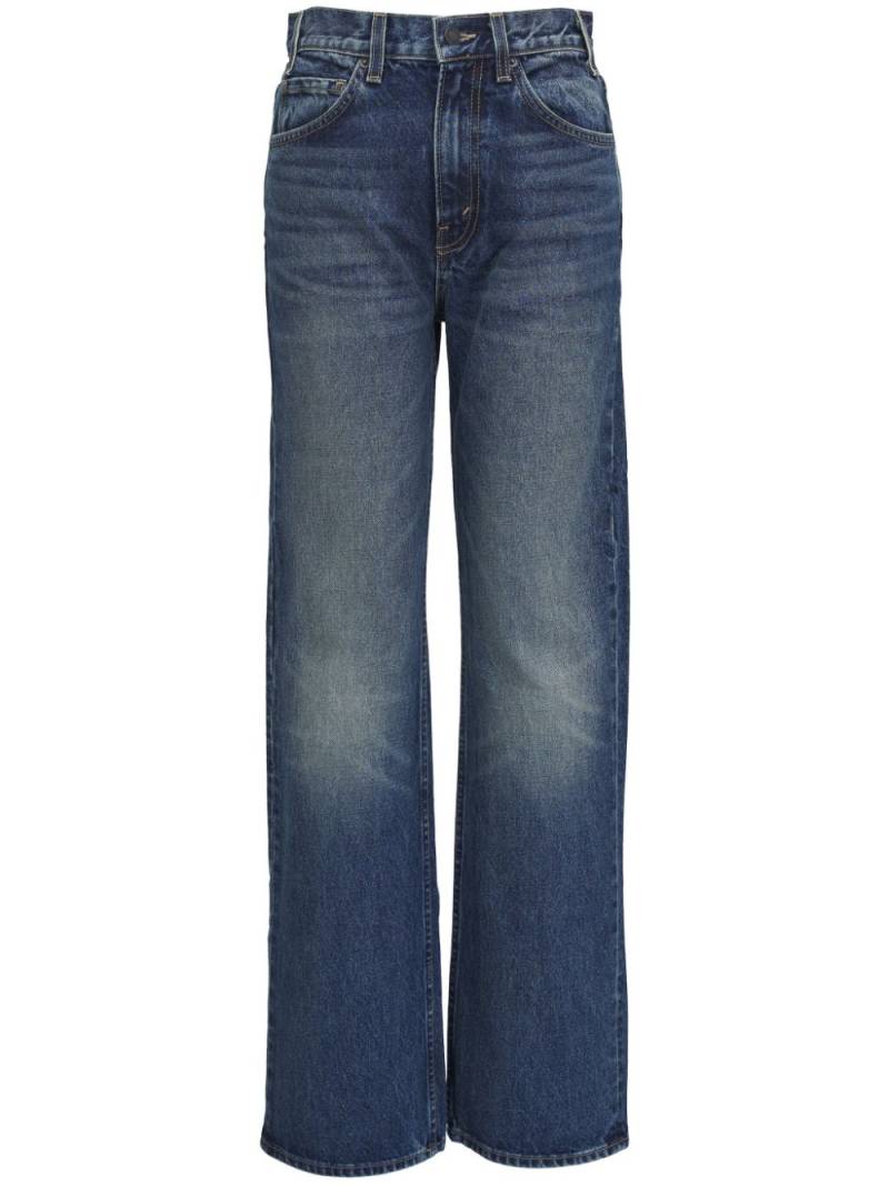 Nili Lotan whiskering effect mid-rise straight-legged jeans - Blue von Nili Lotan