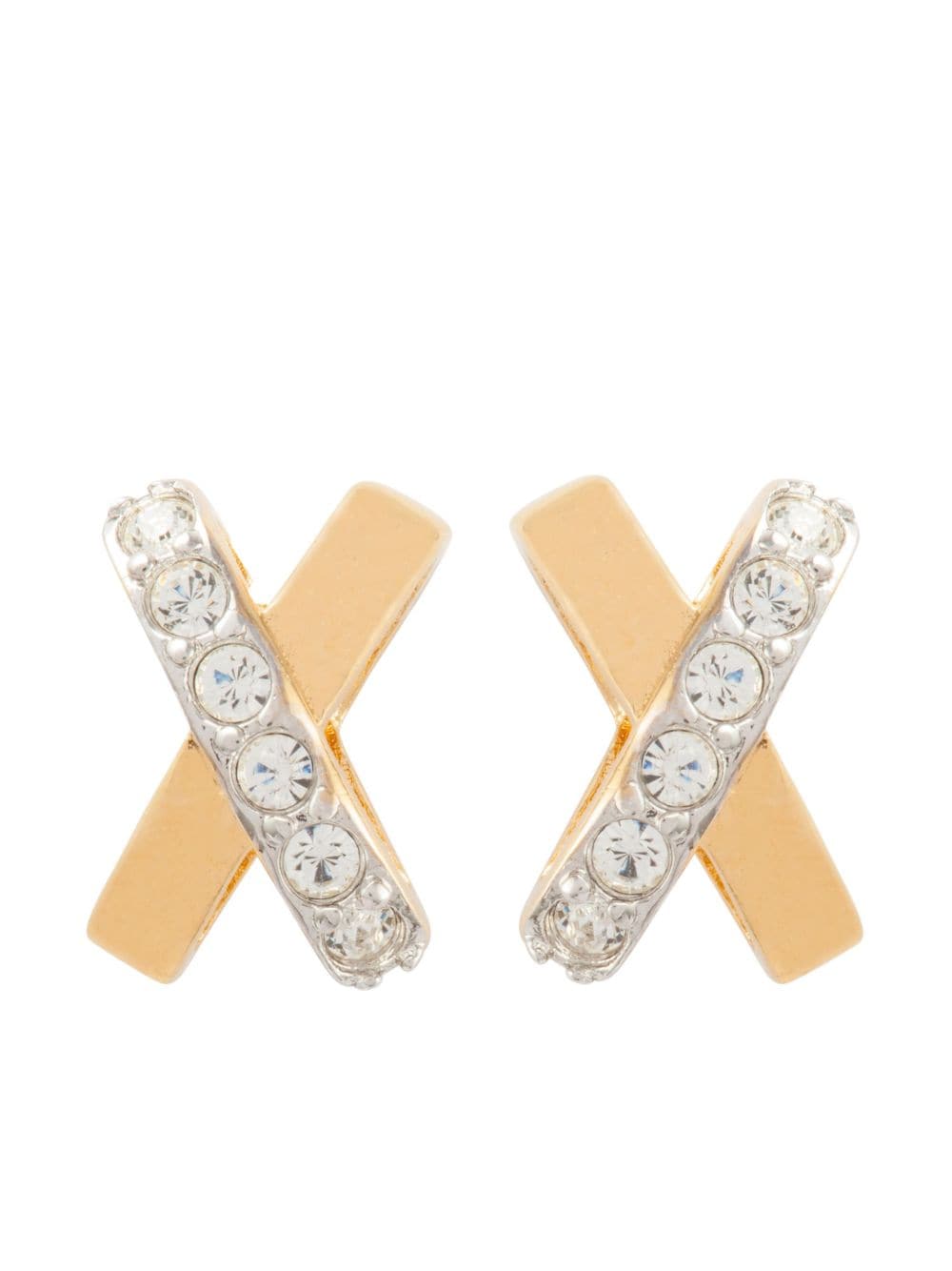 Nina Ricci 1980s crystal-embellished stud earrings - Gold von Nina Ricci