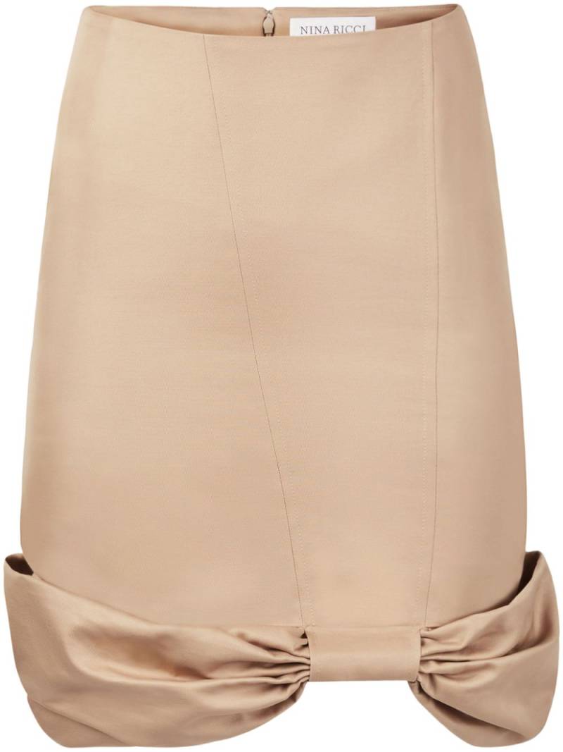 Nina Ricci Bow Peplum Mid Skirt - Neutrals von Nina Ricci