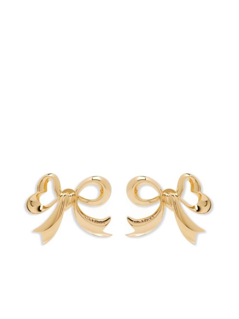 Nina Ricci Bow polished-finish earrings - Gold von Nina Ricci