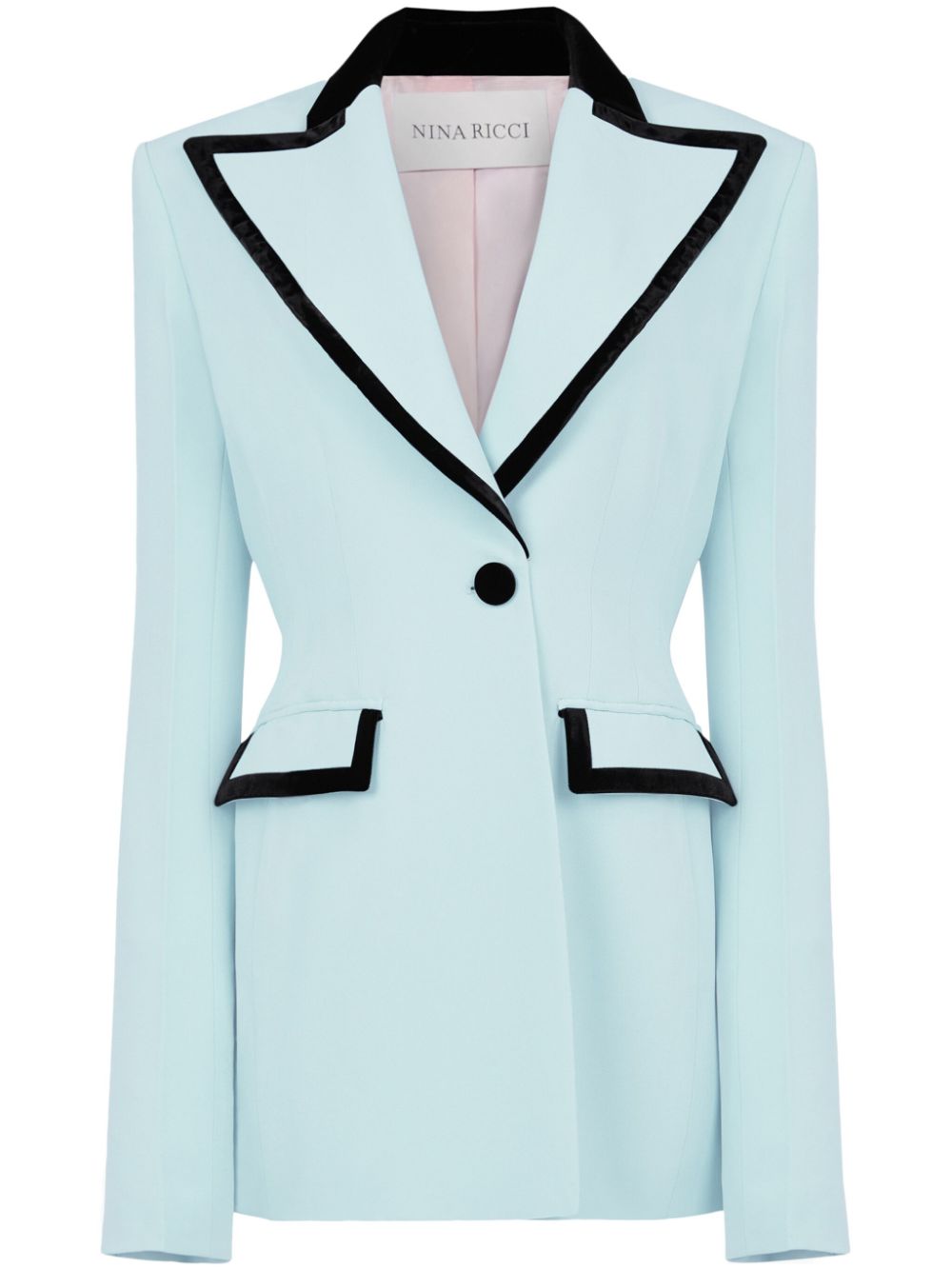 Nina Ricci Cady velvet-trim blazer - Blue von Nina Ricci