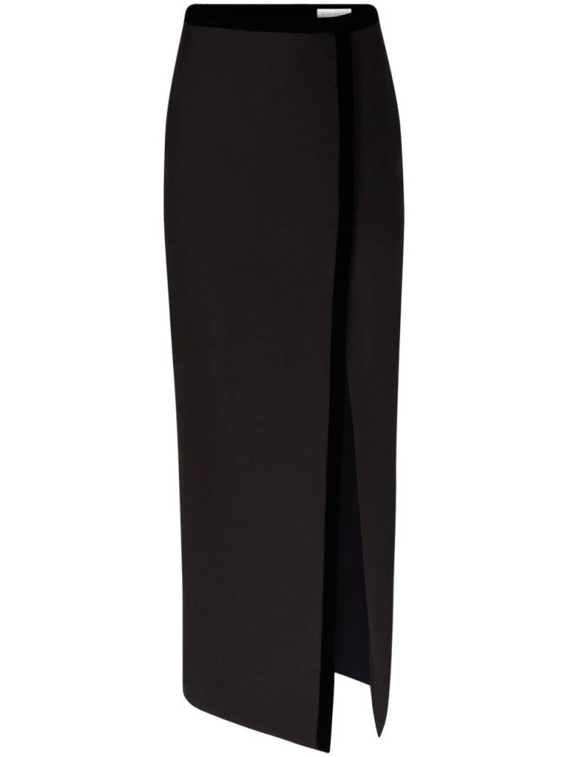 Nina Ricci Long Slit Wool Skirt - Black von Nina Ricci