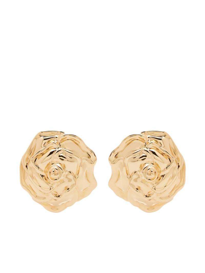 Nina Ricci Rose flower-shaped gold-tone earrings von Nina Ricci