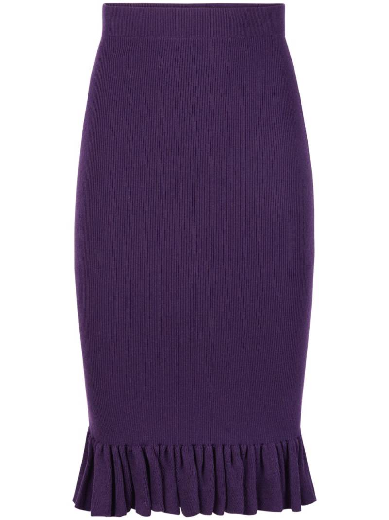 Nina Ricci Ruffled Peplum Mid Skirt - Purple von Nina Ricci