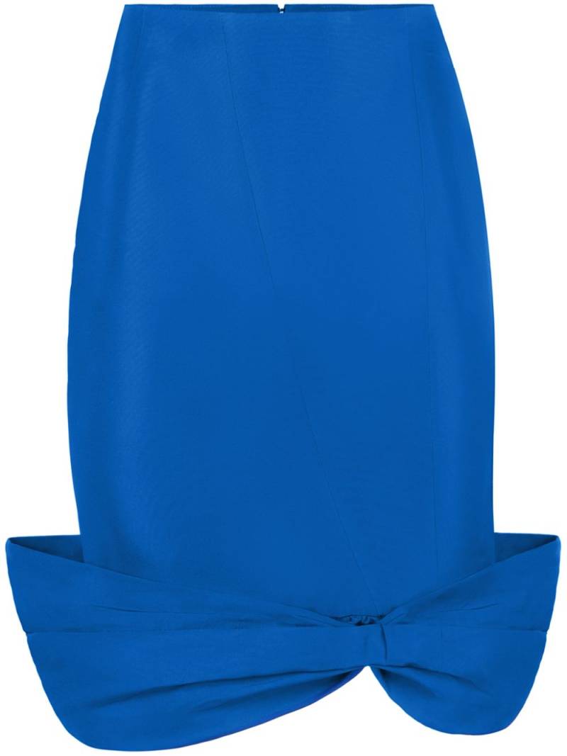 Nina Ricci Taffeta Bow Peplum Mid Skirt - Blue von Nina Ricci